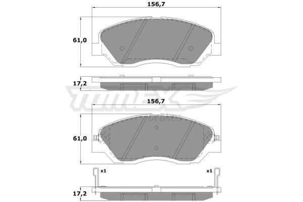 TOMEX BRAKES Bremžu uzliku kompl., Disku bremzes TX 17-44